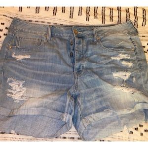 Distressed AE shorts, size 18